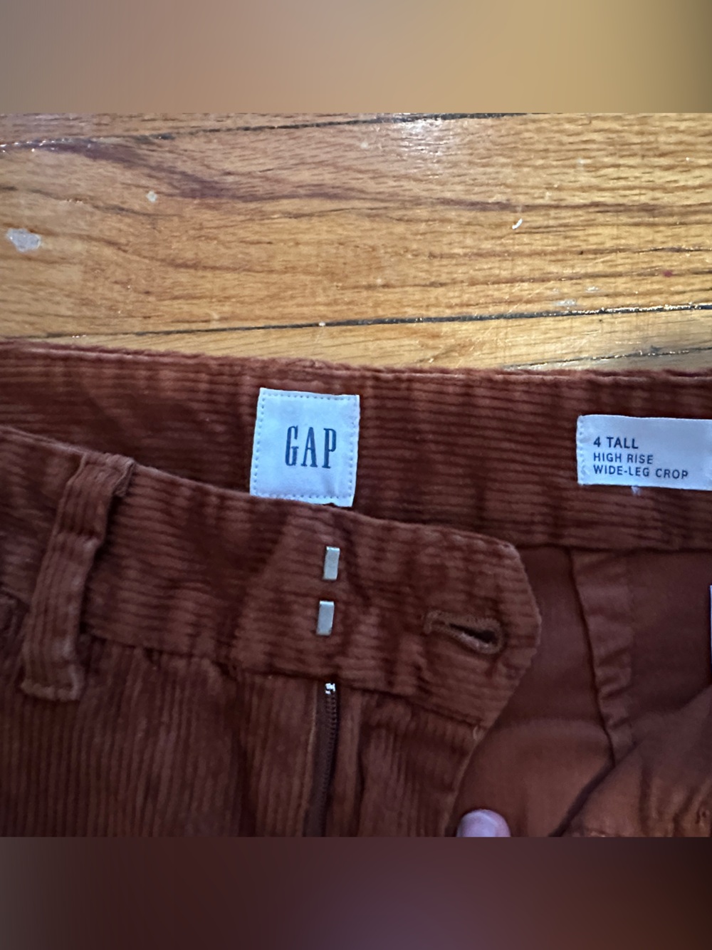 GAP Women’s Corduroy Wide-Leg Pants in Rust Brown - Picture 2 of 4